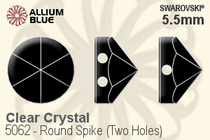 施華洛世奇 圓形 Spike (Two Holes) 串珠 (5062) 5.5mm - 透明白色 - 關閉視窗 >> 可點擊圖片