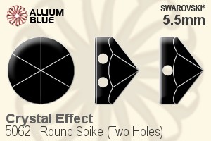 施华洛世奇 圆形 Spike (Two Holes) 串珠 (5062) 5.5mm - 白色（半涂层）