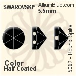 Swarovski Round Spike (Two Holes) Bead (5062) 5.5mm - Color (Half Coated)