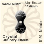 施华洛世奇 Modular 串珠 (5150) 11x6mm - Crystal (Ordinary Effects)