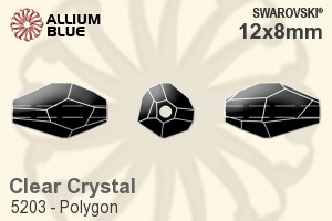 Swarovski Polygon Bead (5203) 12x8mm - Clear Crystal - Click Image to Close
