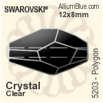 スワロフスキー Polygon ビーズ (5203) 12x8mm - カラー（コーティングなし）