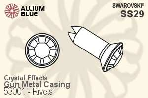 Swarovski Rivet (53001), Gun Metal Casing, With Stones in SS29 - Crystal Effects