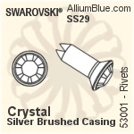 Swarovski Rivet (53001), Silver Plated Casing, With Stones in SS29 - Clear Crystal