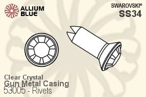 Swarovski Rivet (53005), Gun Metal Casing, With Stones in SS34 - Clear Crystal - Haga Click en la Imagen para Cerrar