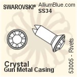 スワロフスキー Rivet (53005), Gun Metal Casing, ストーンズ in SS34 - クリスタル