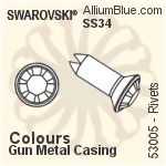 スワロフスキー Rivet (53005), Gun Metal Casing, ストーンズ in SS34 - カラー