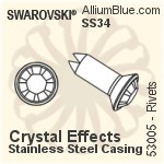 Swarovski Rivet (53005), Gun Metal Casing, With Stones in SS34 - Colors