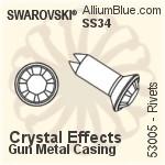 Swarovski Rivet (53005), Gun Metal Casing, With Stones in SS34 - Clear Crystal