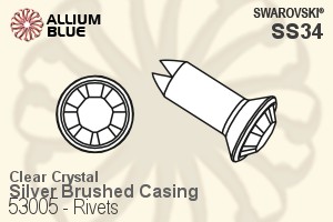 Swarovski Rivet (53005), Silver Plated Casing, With Stones in SS34 - Clear Crystal - Haga Click en la Imagen para Cerrar