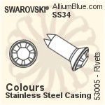スワロフスキー Rivet (53005), Stainless スチール Casing, ストーンズ in SS34 - カラー