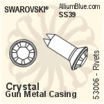 Swarovski Rivet (53006), Gun Metal Casing, With Stones in SS39 - Clear Crystal