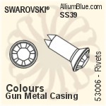 Swarovski Rivet (53006), Gun Metal Casing, With Stones in SS39 - Clear Crystal
