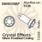 スワロフスキー Rivet (53006), Silver メッキ Casing, ストーンズ in SS39 - クリスタル エフェクト