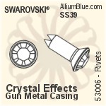 スワロフスキー Rivet (53006), Gun Metal Casing, ストーンズ in SS39 - クリスタル エフェクト
