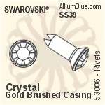 Swarovski Rivet (53006), Gold Plated Casing, With Stones in SS39 - Clear Crystal