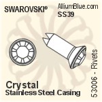 Swarovski Rivet (53006), Stainless Steel Casing, With Stones in SS39 - Crystal Effects
