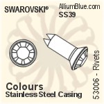 Swarovski Rivet (53006), Stainless Steel Casing, With Stones in SS39 - Colors
