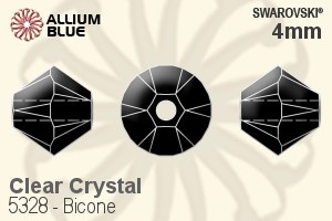 Swarovski Bicone Bead (5328) 4mm - Clear Crystal - Haga Click en la Imagen para Cerrar