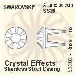 スワロフスキー Rose Pin (53302), ステンレススチールケーシング, SS16ストーン付き - カラー