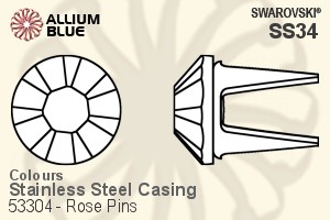 スワロフスキー Rose Pin (53304), ステンレススチールケーシング, SS34ストーン付き - カラー - ウインドウを閉じる