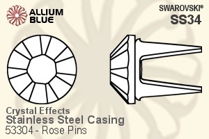 Swarovski Rose Pin (53304), Stainless Steel Casing, With Stones in SS34 - Crystal Effects - 關閉視窗 >> 可點擊圖片