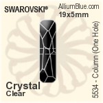 Swarovski Column (One Hole) Bead (5534) 19x5mm - Crystal (Ordinary Effects)