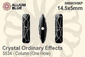 スワロフスキー Column (One Hole) ビーズ (5534) 14.5x5mm - クリスタル（オーディナリー　エフェクト） - ウインドウを閉じる