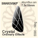 施华洛世奇 Wing 串珠 (5590) 7.5x18mm - Crystal (Ordinary Effects)