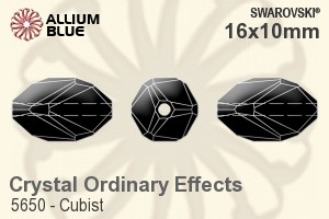 スワロフスキー Cubist ビーズ (5650) 16x10mm - クリスタル エフェクト