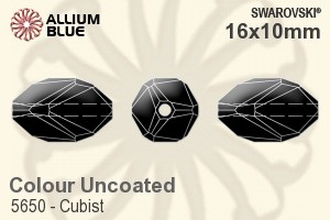 スワロフスキー Cubist ビーズ (5650) 16x10mm - カラー（コーティングなし）