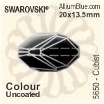 スワロフスキー Cubist ビーズ (5650) 20x13.5mm - クリスタル （オーディナリー　エフェクト）
