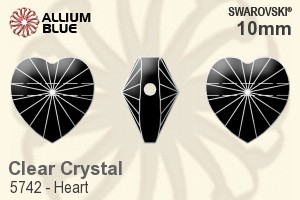 スワロフスキー Heart ビーズ (5742) 10mm - クリスタル - ウインドウを閉じる