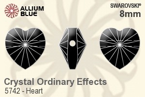 スワロフスキー Heart ビーズ (5742) 8mm - クリスタル エフェクト - ウインドウを閉じる