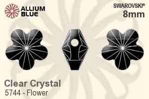 Swarovski Flower Bead (5744) 8mm - Clear Crystal - Click Image to Close