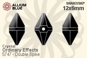 施華洛世奇 Double Spike 串珠 (5747) 12x6mm - 白色（半塗層）