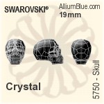 施華洛世奇 Skull 串珠 (5750) 19mm - 透明白色