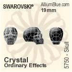 スワロフスキー Skull ビーズ (5750) 19mm - クリスタル エフェクト