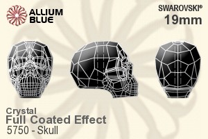 施華洛世奇 Skull 串珠 (5750) 19mm - 白色（半塗層） (Full Coated) - 關閉視窗 >> 可點擊圖片