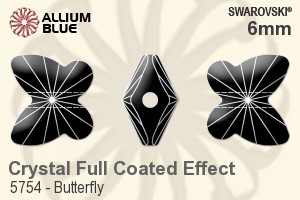 スワロフスキー Butterfly ビーズ (5754) 6mm - クリスタル エフェクト (Full Coated) - ウインドウを閉じる
