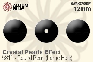 施华洛世奇 圆形 珍珠 (Large Hole) (5811) 12mm - 水晶珍珠