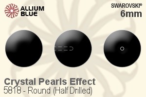 Swarovski Round (Half Drilled) (5818) 6mm - Crystal Pearls Effect