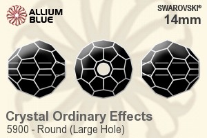 施华洛世奇 圆形 (Large Hole) 串珠 (5900) 14mm - 白色（半涂层）