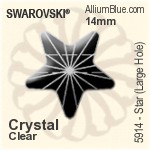 スワロフスキー Star (Large Hole) ビーズ (5914) 14mm - クリスタル （オーディナリー　エフェクト）