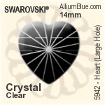 スワロフスキー Heart (Large Hole) ビーズ (5942) 14mm - クリスタル