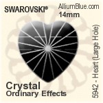 Swarovski Heart (Large Hole) Bead (5942) 14mm - Clear Crystal