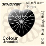 スワロフスキー Heart (Large Hole) ビーズ (5942) 14mm - カラー