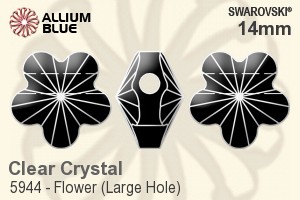 Swarovski Flower (Large Hole) Bead (5944) 14mm - Clear Crystal - Click Image to Close