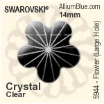 スワロフスキー Flower (Large Hole) ビーズ (5944) 14mm - クリスタル （オーディナリー　エフェクト）