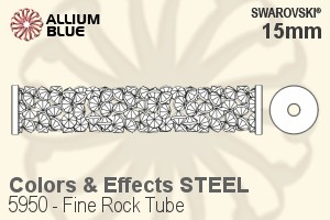 スワロフスキー Fine Rock Tube ビーズ (5950) 15mm - カラー&エフェクト スチール